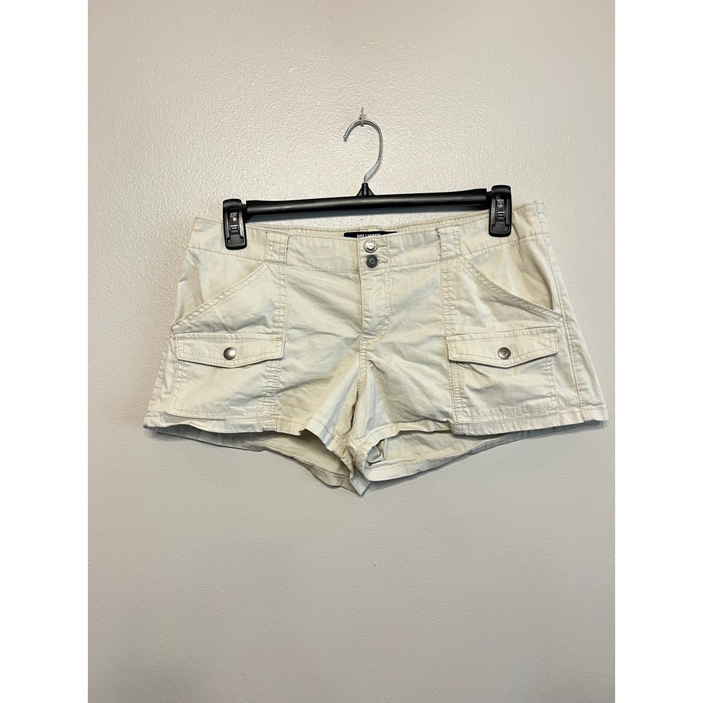 Hollister Low Rise Classic Cargo Shorts Khaki Tan Women 30 Utility Summer Casual